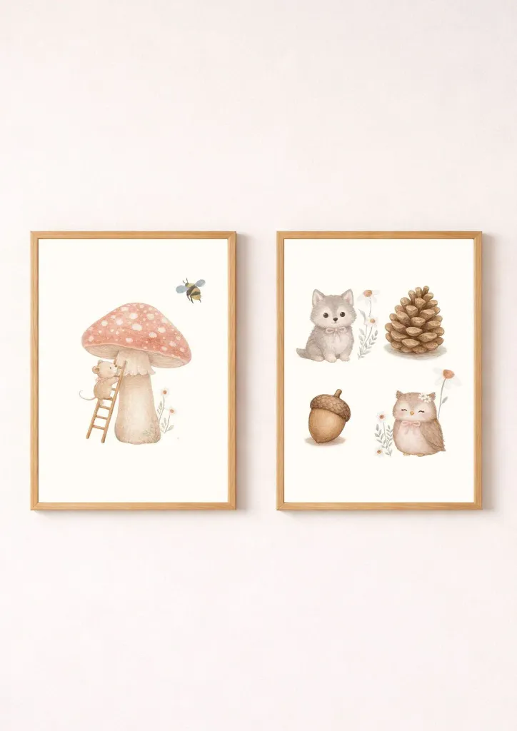 affiche-murale-decoration-enfant-diptyque-animaux-foret (2).webp