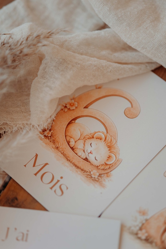 Carte étapes bébé - Lions