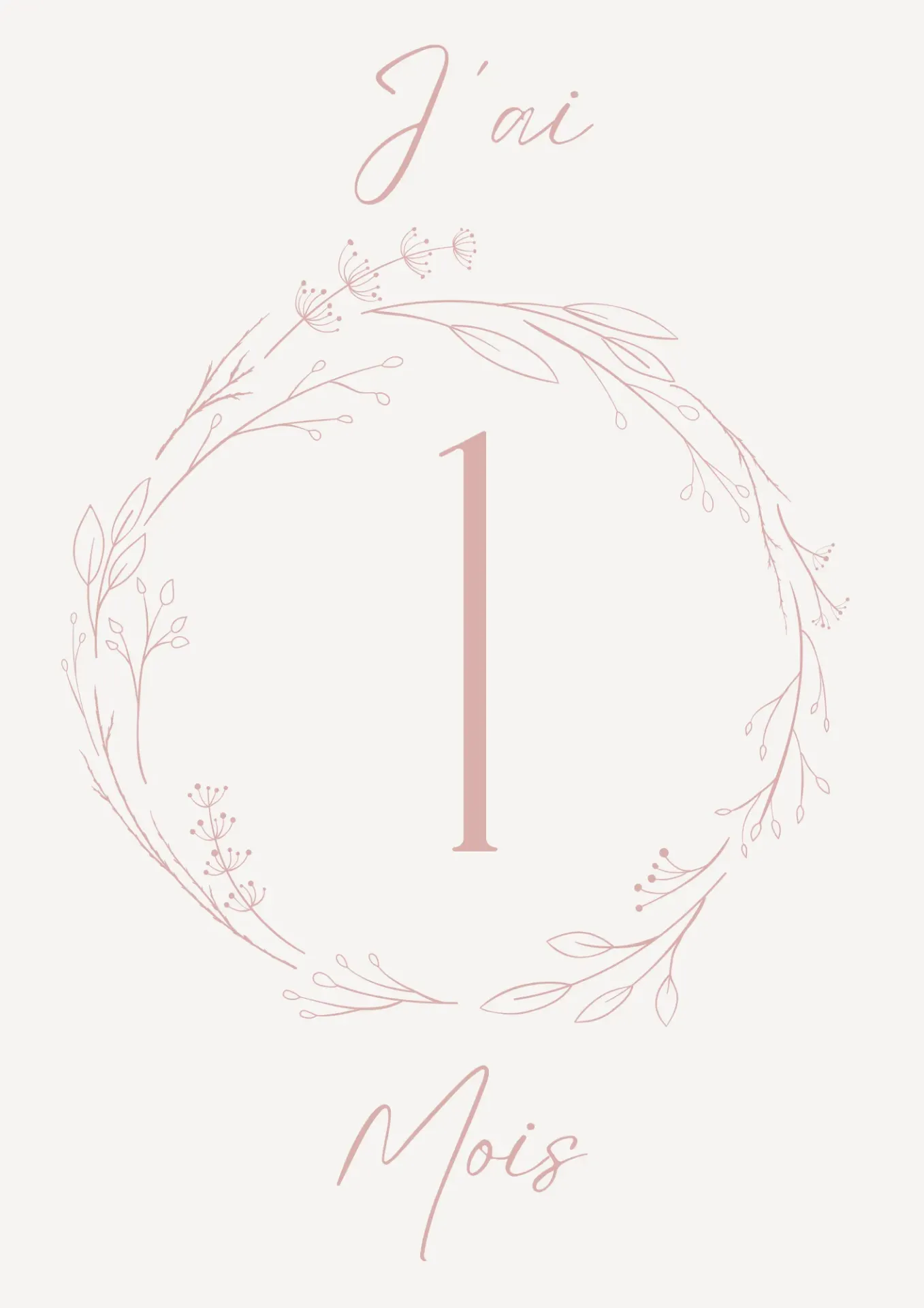 Carte étapes bébé - Couronne rose