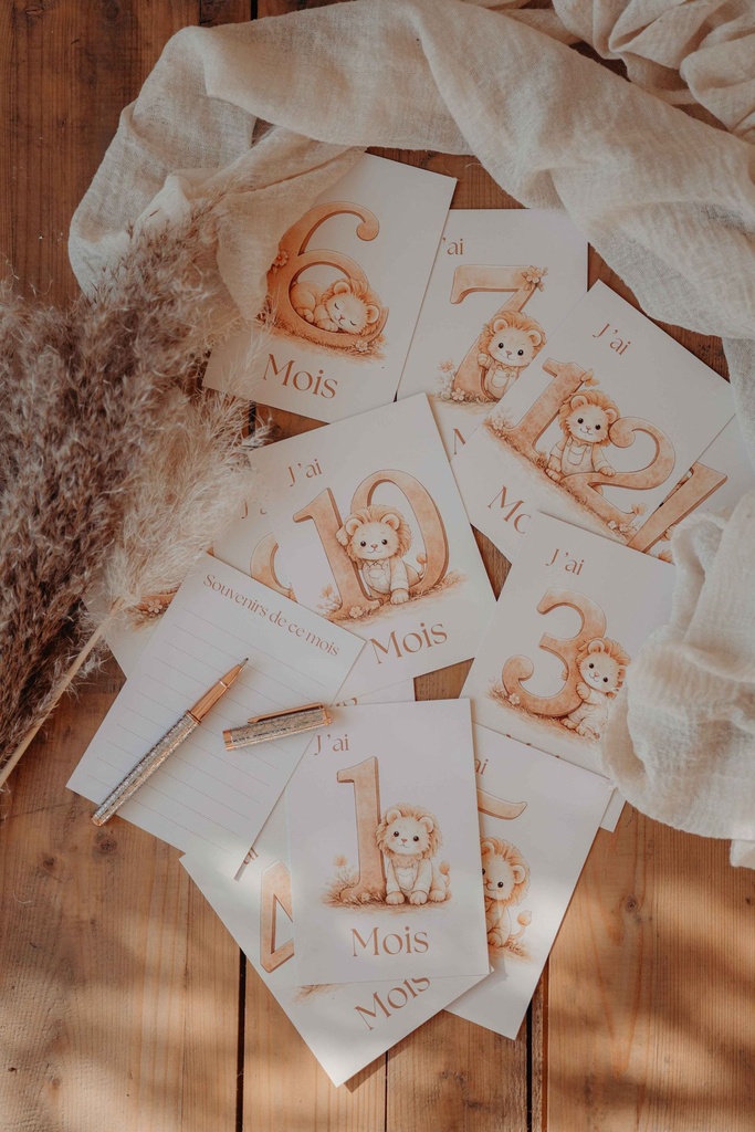 Carte étapes bébé - Lions