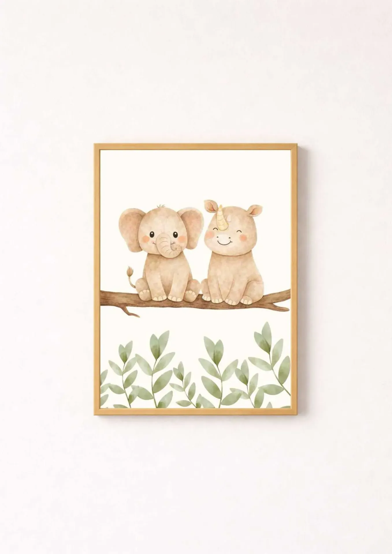 Affiche murale - Eléphant - Rhinocéros