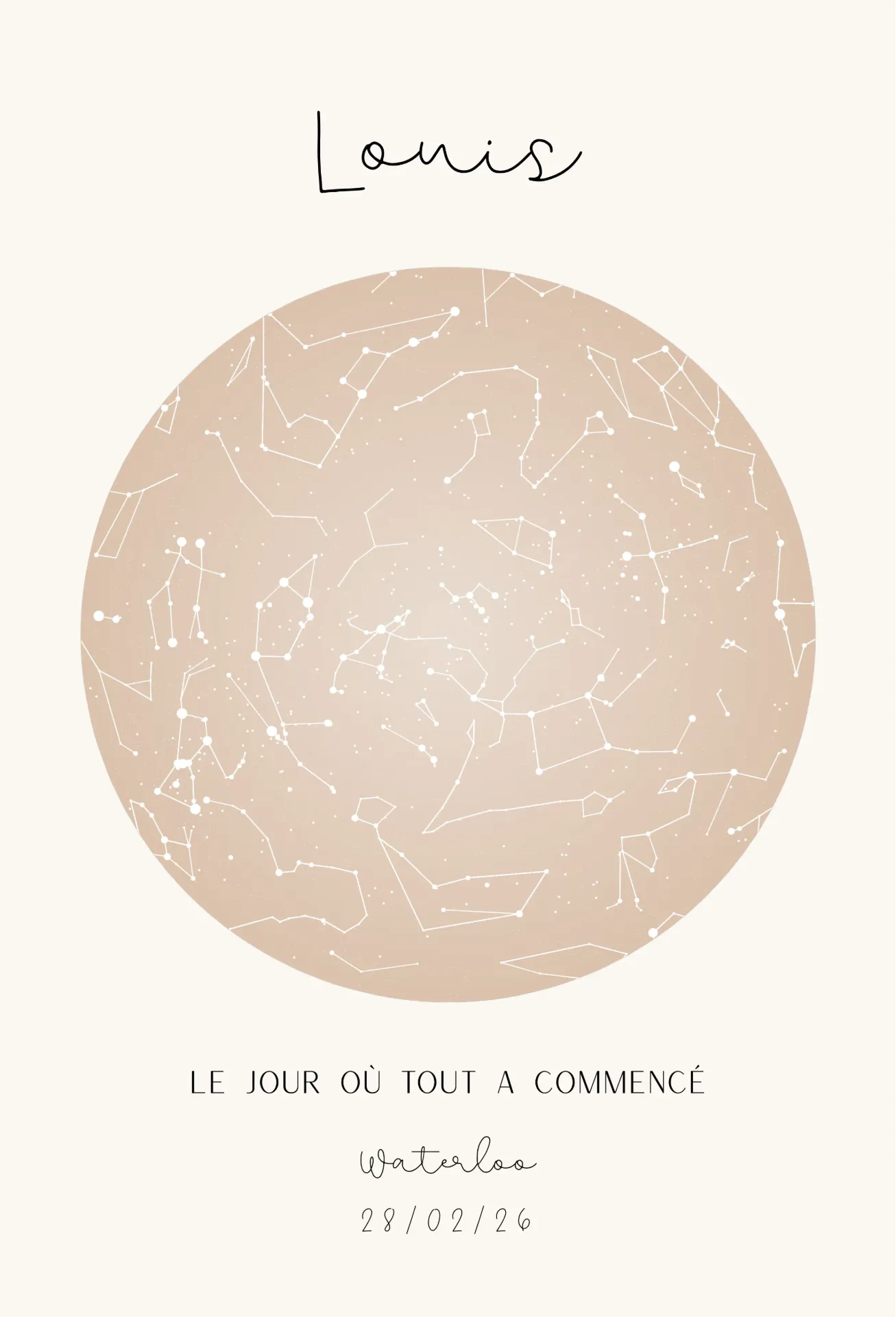 Mon ciel à moi - Beige (30 x 40 cm, Visibles, Beige, Contour marron-beige & centre clair)