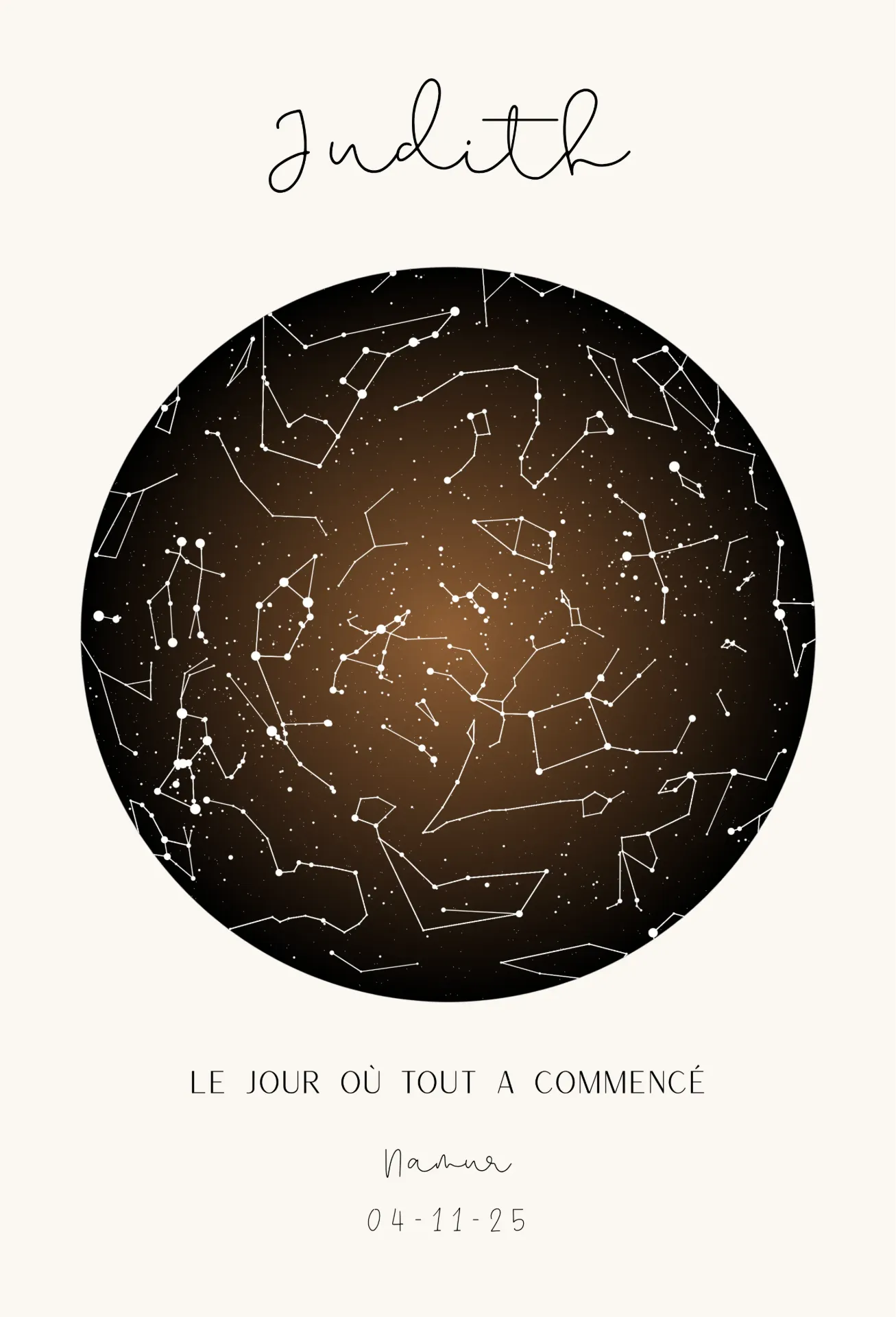 Mon ciel à moi - Brun (30 x 40 cm, Visibles, Beige, Contour sombre & centre brun)