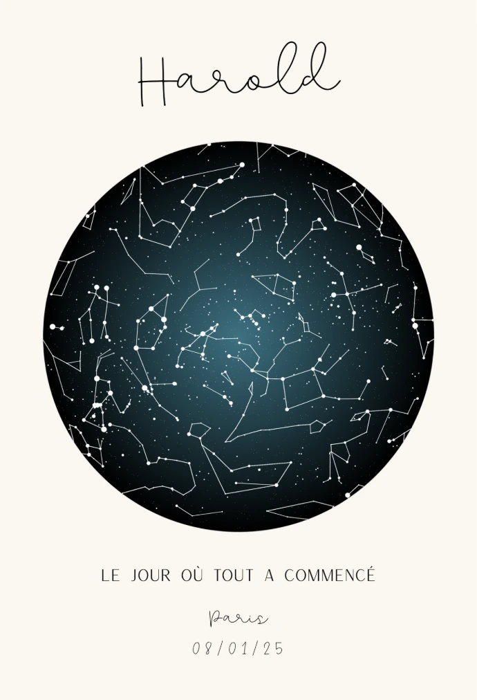 Mon ciel à moi - Bleu (Visibles, Beige, Contour sombre & centre bleu)