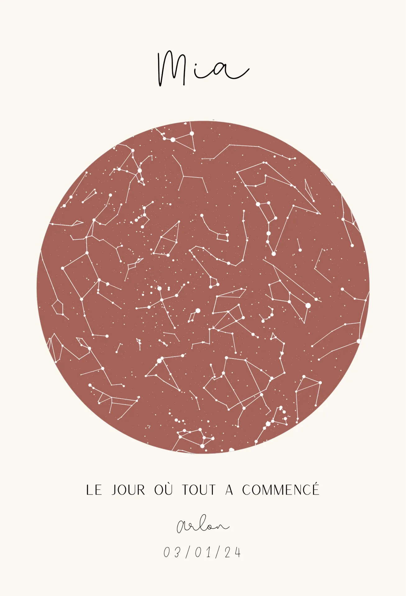 Mon ciel à moi - Terracotta (Visibles, Beige, Contour terracotta & centre terracotta)