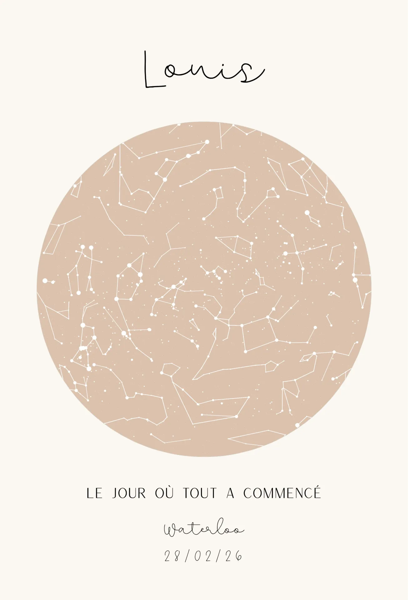 Mon ciel à moi - Beige (Visibles, Beige, Contour marron-beige & centre marron-beige)