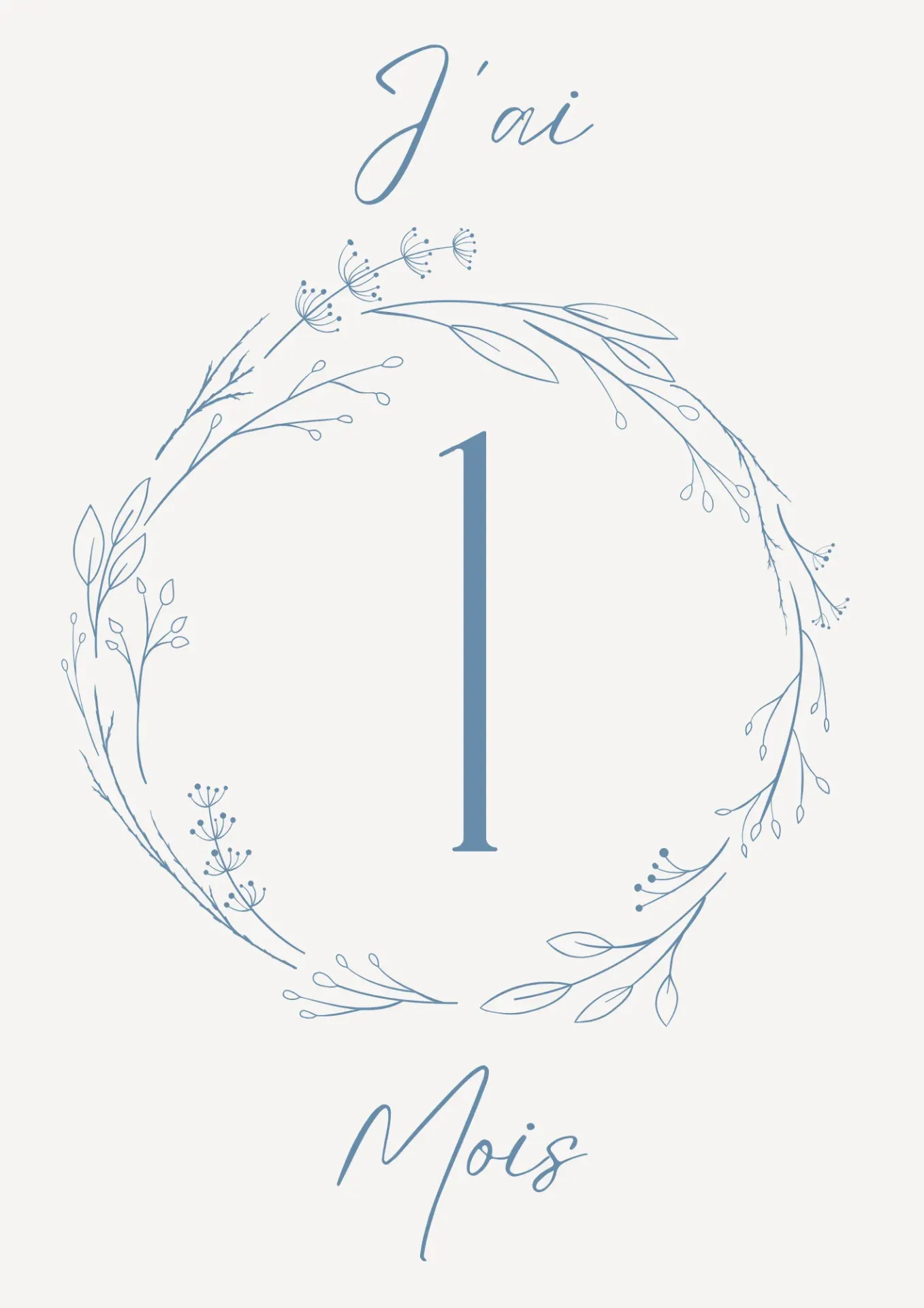 Carte étapes bébé - Couronne bleue