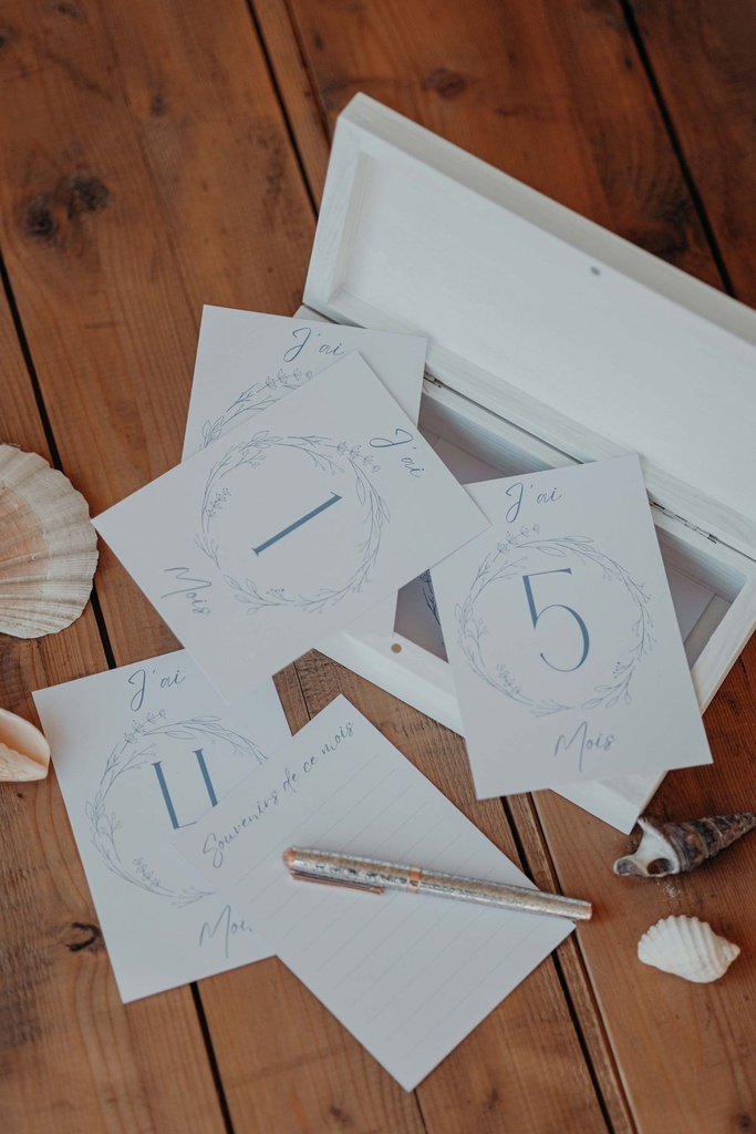 Carte étapes bébé - Couronne bleue