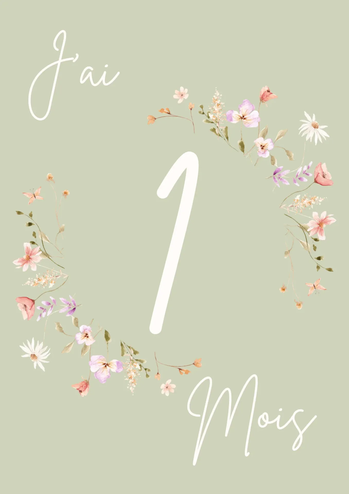 Carte étapes bébé - Couronne verte