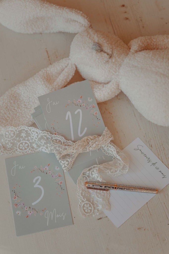 Carte étapes bébé - Couronne verte